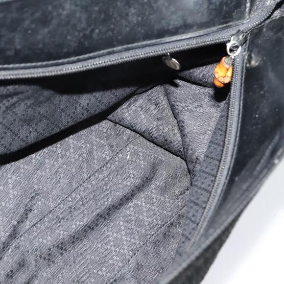 GUCCI Bamboo Hand Bag Canvas Black Silver 002 2058 0439 5 - Picture 16 of 16